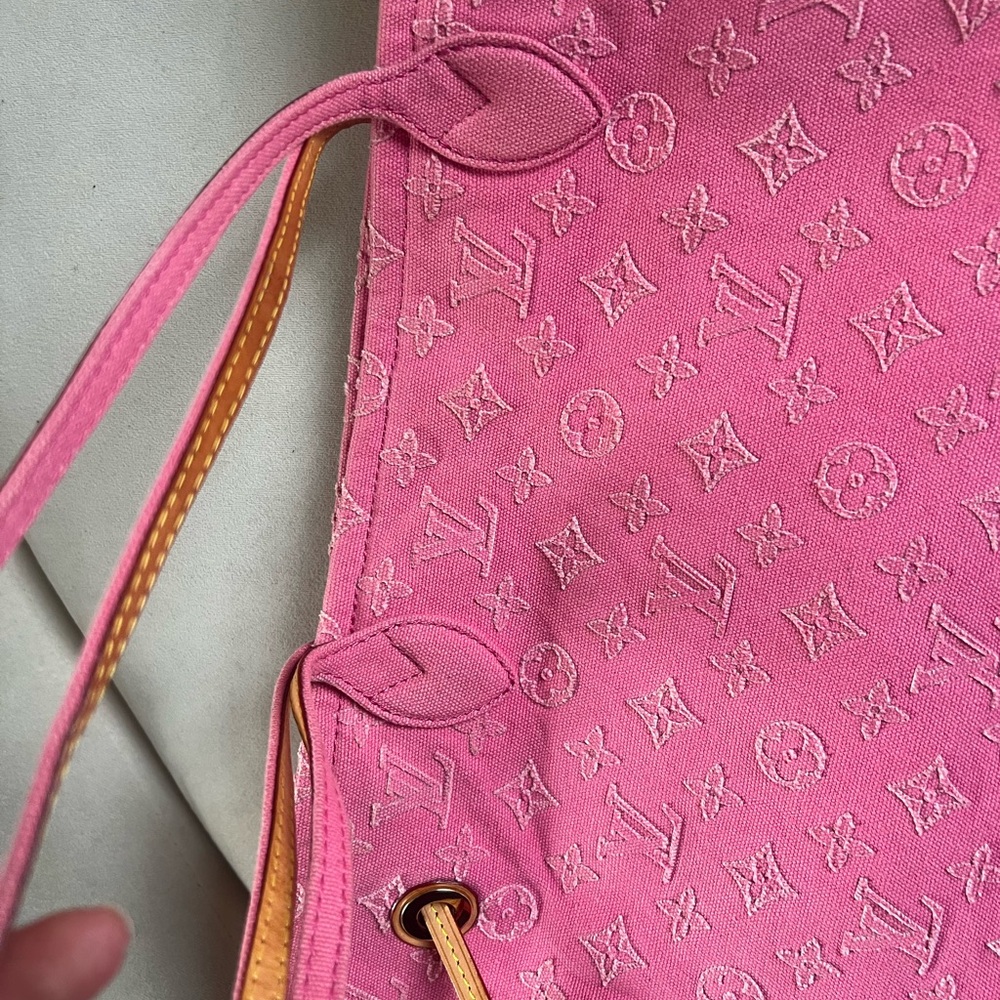 Louis Vuitton Neverfull denim monogram pink - Picture 4 of 12